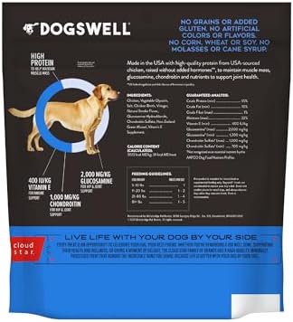 DOGSWELL Jerky Hip and Joint Dog Treats Grain Free Made in USA Only, Glucosamine and Chondroitin, 24 oz Chicken (Pack of 12)