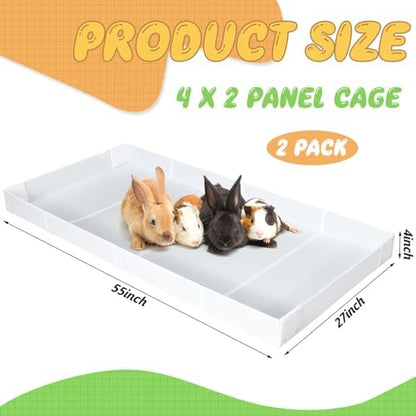 Wenqik 2 Pcs Guinea Pig Cage Liner Corrugated Plastic Base, White