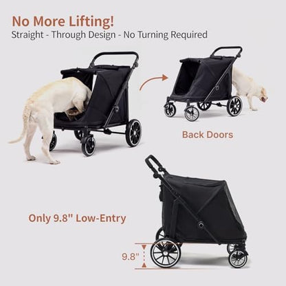 Dog Stroller for Large Dogs (Black, Large Pet Stroller)