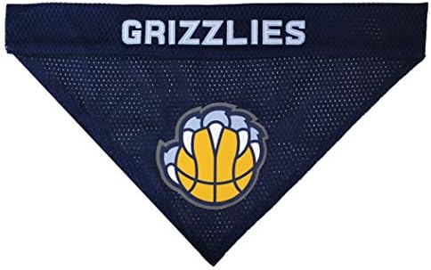 Pets First NBA Dog Bandana - Memphis Grizzlies Reversible Pet Bandana. 2 Sided Home & Away Sports Bandana with a PREMIUM Embroidery TEAM Logo, Small/Medium