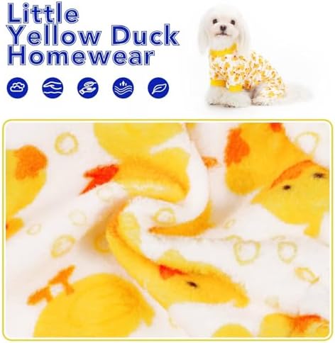 Paiaite Dog Pajamas Onesie: Comfortable Four-Legged Apparel for Small, Medium, & Large Dogs, Polyester Material for Comfort, Wrinkle Resistance, Moisture Wicking, Stretchiness Cartoon Duck XS