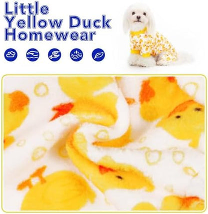 Paiaite Dog Pajamas Onesie: Comfortable Four-Legged Apparel for Small, Medium, & Large Dogs, Polyester Material for Comfort, Wrinkle Resistance, Moisture Wicking, Stretchiness Cartoon Duck S