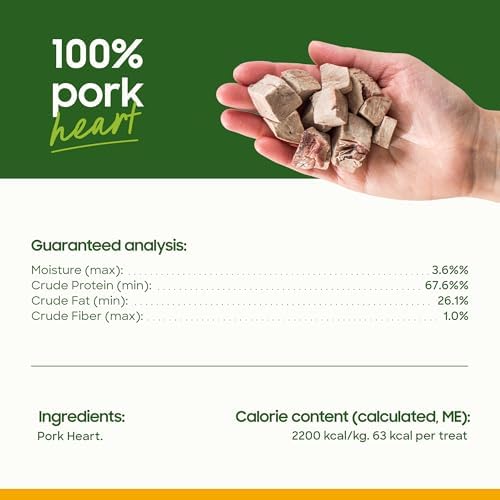 smallbatch Freeze Dried Pork Heart Treats for Dogs & Cats, 3.5oz