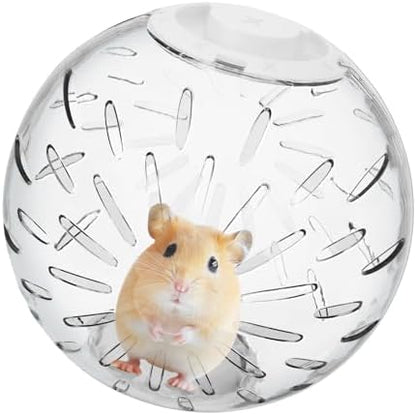 7.9 inch Hamster Ball, Exercise Toys, Running Clear Plastic Balls, Large Space, Easy to Clean, Portable Cage, for Small and Medium Hamsters, Syrian Dwarf Hamster, White