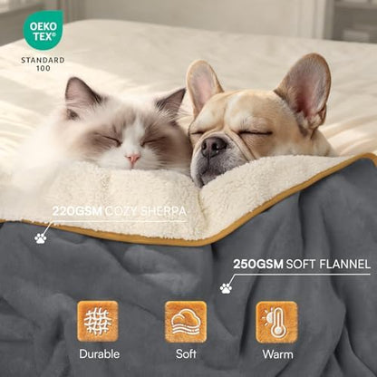 Luciphia Waterproof Blanket for Large Dog, Reversible Sherpa Couch Cover