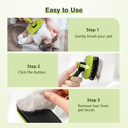 Pecute Skin Friendly Self-Cleaning Slicker Brush for Dog & Cat Shedding