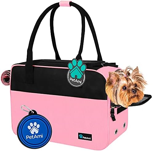 PetAmi Small Dog Purse Carrier with Pockets, Airline Approved, Pink