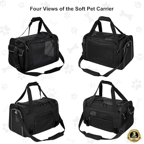 EliteField Deluxe Soft Pet Carrier for Cats and Dogs (3-Year Warranty)