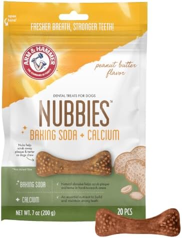 Arm & Hammer Nubbies Dental Treats for Dogs, Peanut Butter, 20 Count, 4-Pk