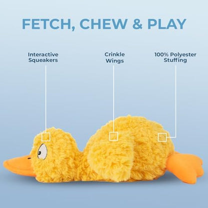 Best Pet Supplies Squeaky Plush Dog Toy - Ducky Doodle, Small