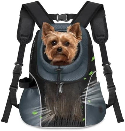 WOYYHO Pet Dog Carrier Backpack, Ventilated Mesh Small Dog Front Backpack