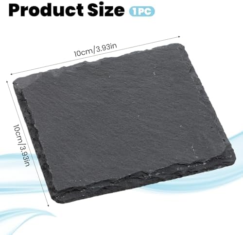 Turtle Basking Platform Slate for Reptiles 3.9 X 3.9 Inch Tortoise Basking Stone for Reptiles Bearded Dragon Accessories for Lizards, Chameleons, Geckos, Turtles, Reptile