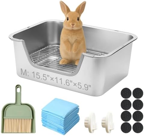 Stainless Steel Rabbit Sifting Litter Box (M)