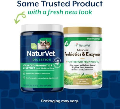 NaturVet Advanced Probiotics & Enzymes Supplement for Dogs & Cats - 1 lb