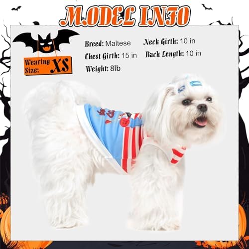 BINGPET Dog Halloween Shirt, Deadly Doll Funny Costume, Soft Cotton T-Shirt