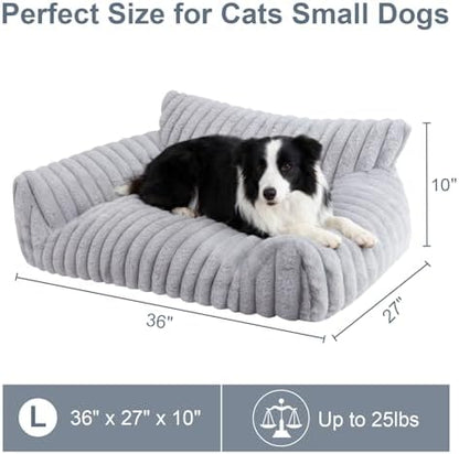 Cute Dog Couch for Medium Large Dogs,Dog Cat Couch Sofa,Dog Bed,L,Grey