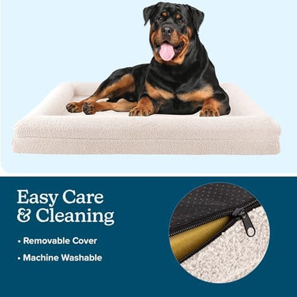 PETMAKER Memory Foam Orthopedic Dog Bed for Large Pets, Cream, 45”x36”x5.7”