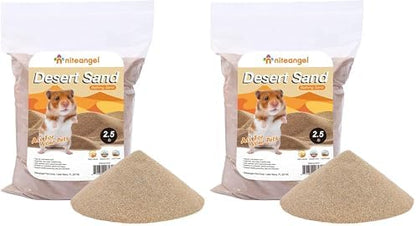 Niteangel Hamster Desert Bath Sand | No-Dust Bath or Potty Litter for Hamster Chinchillas Gerbil Mice Degu or Other Small Pets (Pack of 2)