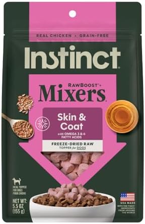 Raw Boost Mixers Skin & Coat Health Freeze-Dried Dog Food Topper, 5.5 oz. Bag