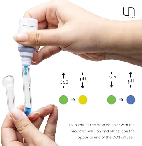 Ultum Nature Systems CO2 Drop Checker - Glass CO2 Drop Checker for Aquarium, CO2 Aquarium Kit with Solution, CO2 Monitor Complete Set for Planted Aquariums - Drop Checker Hang on Edge Mount (HD)