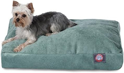Majestic Pet Rectangular Dog Bed, Medium, 36x29x4 in, Washable, Azure