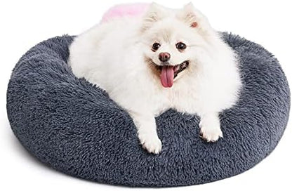MIXJOY Orthopedic Dog Bed Comfortable Donut Cuddler Round Pet Beds Ultra Soft Washable Dog and Cat Cushion Bed (30'', Grey)
