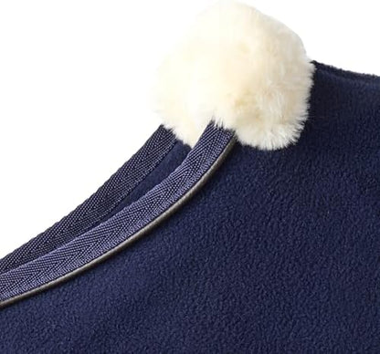Pet Passion Preston II - The Polar Fleece Coat, Recycled Polar Fleece Warm Dog Jacket for Cold Weather for Small, Medium, Large Dogs, Navy, X-Large (55-80 lbs)