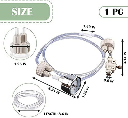 DIY CO2 Generator System Kit with Pressure Gauge Air Flow Adjustment Valve - Pressurized CO2 Kit for Aquarium Plants Tube Valve for Bottle - CO2 Regulator Aquarium for CO2 Diffuser - Grow System