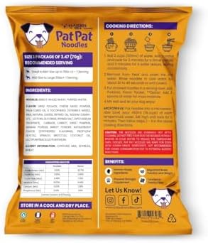Pat Pat Noodles Probiotic Pup Ramen Noodle Seafood Flavor 3 Pack 2.47oz Per Package Dog Treat Made with Premium Ingredients and Probiotics for The Modern Pup