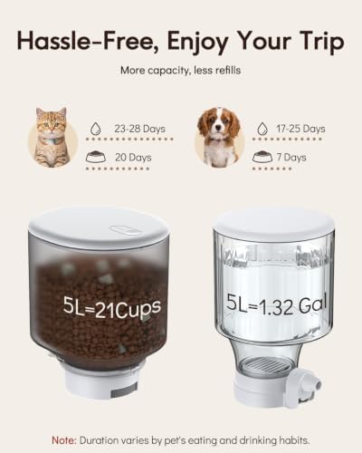 Yuposl Automatic Cat Feeder and Cat Water Dispenser, 10L Large Capacity