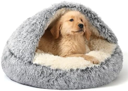 NOYAL Hooded Donut Bed, Calming Cave for Cats & Small Dogs