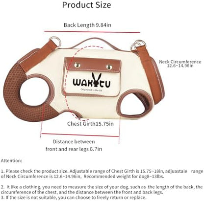 Wakytu Dog Lift Harness Dog Carrier Sling for Small Dogs & Cats,M