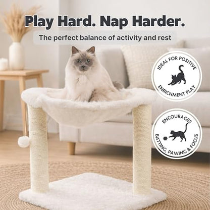TRIXIE Baza XXL 19.7-in Cat Tree with Hammock, Cream