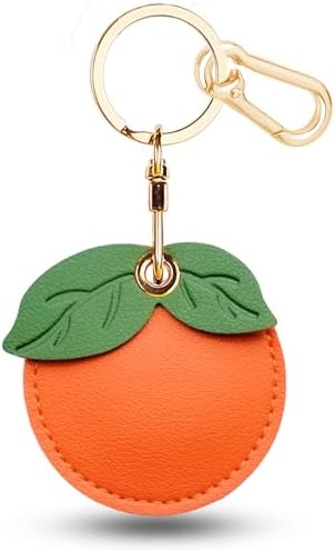 Leather Keychain Holder Case for AirTag, Cute Protective Cover for Apple Airtag KeyChain, GPS Tracker Item Finder