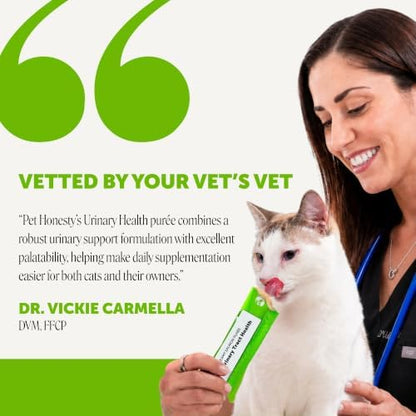 Pet Honesty Vet Recommended Cat Urinary Supplement Lickable Puree, 20 Ct