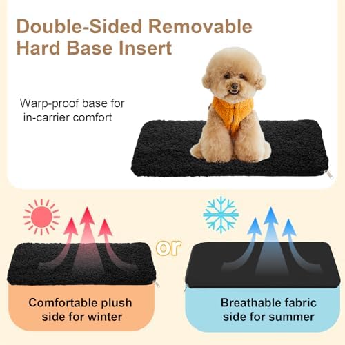 Dog Purse Carrier for Small Dogs Cats Rabbits Up to 12lbs, Lightweight Pet Sling Carriers with Crossbody Strap, Portable Puppy Soft Sided Tote Bag Carrier for Vet,Hiking,Travel Black