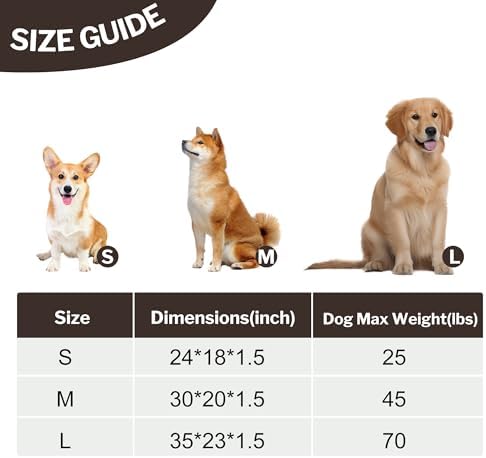 Dog Bed Crate Mat, Soft Durable Washable Anti-Slip Kennel Pad for Dogs & Cats, Reversible (Dark Brown, S(24"*18"*1.5"))