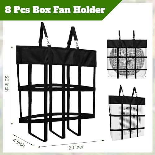 Tessco for you 8 Pcs Box Fan Holders for Horse Stall, Nylon Bag,Black