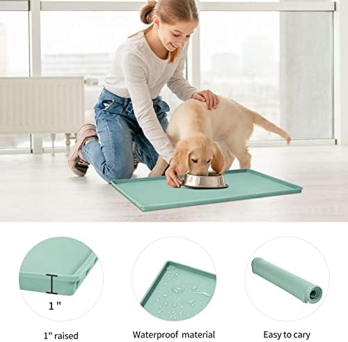 Silicone Dog Food Mat Waterproof Pet Feeding Tray for Large Dogs