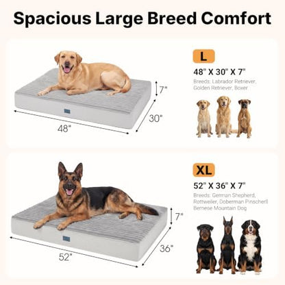 Veehoo Orthopedic Memory Foam Dog Bed for Senior Dogs, 7" Thick XXL Dog Bed
