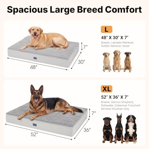 Veehoo Orthopedic Memory Foam Dog Bed for Senior Dogs, 7" Thick XL Dog Bed