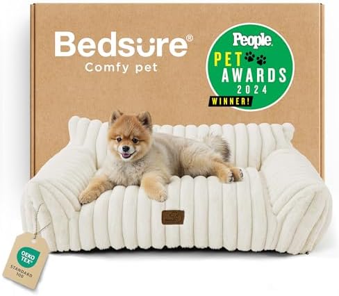 Bedsure ComfyFleece™ Shown on TV Fluffy Cute Dog Couch for Pets,30in Cream