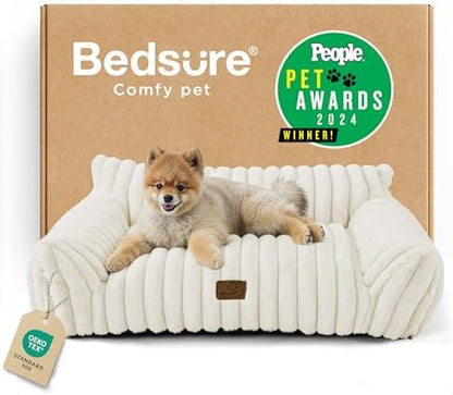 Bedsure ComfyFleece™ Shown on TV Fluffy Cute Dog Couch for Pets,30in Cream