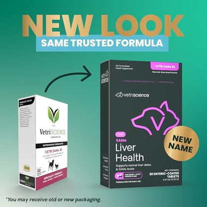 VetriScience Same Liver Health Tablets for Cats and Dogs, 30 Count