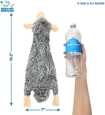 Best Pet Supplies 2-in-1 Stuffless Squeaky Dog Toy - Pack of 4, Large