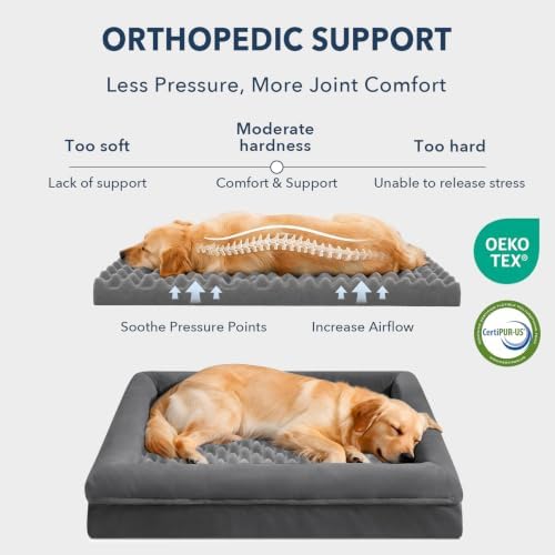 XL Orthopedic Waterproof Dog Bed for Extra Large Size Dogs