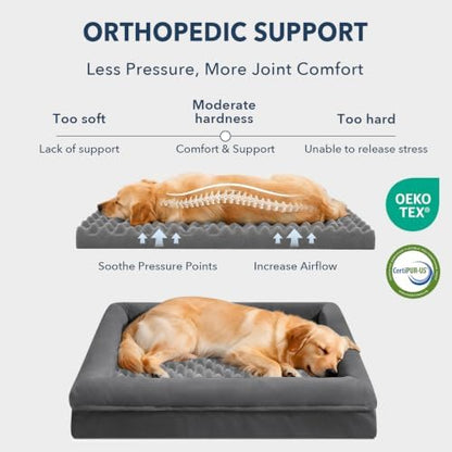 XL Orthopedic Waterproof Dog Bed for Extra Large Size Dogs