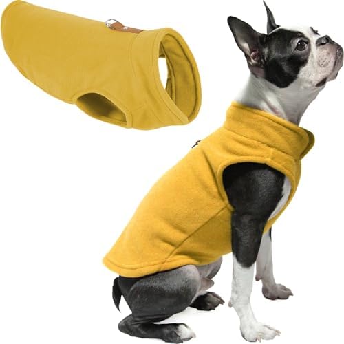 Gooby Fleece Vest Dog Sweater, Honey Mustard, Large
