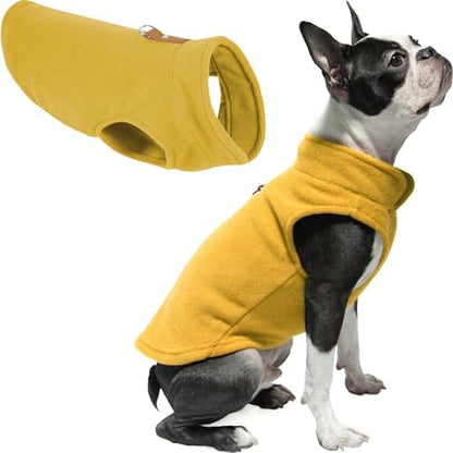 Gooby Fleece Vest Dog Sweater, Honey Mustard, Large