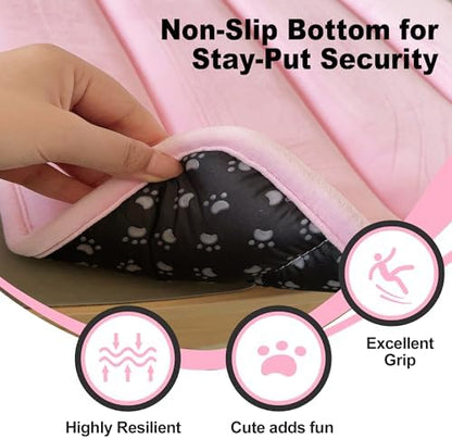 pobopobo Dog Crate Pad, Ultra Soft & Anti-Slip Kennel Mat, Secure Fit for Metal Crates & Dog Cages, Washable Cozy Bed for Small Medium Large Dogs (Pink, S(23"*14"*1.5"))
